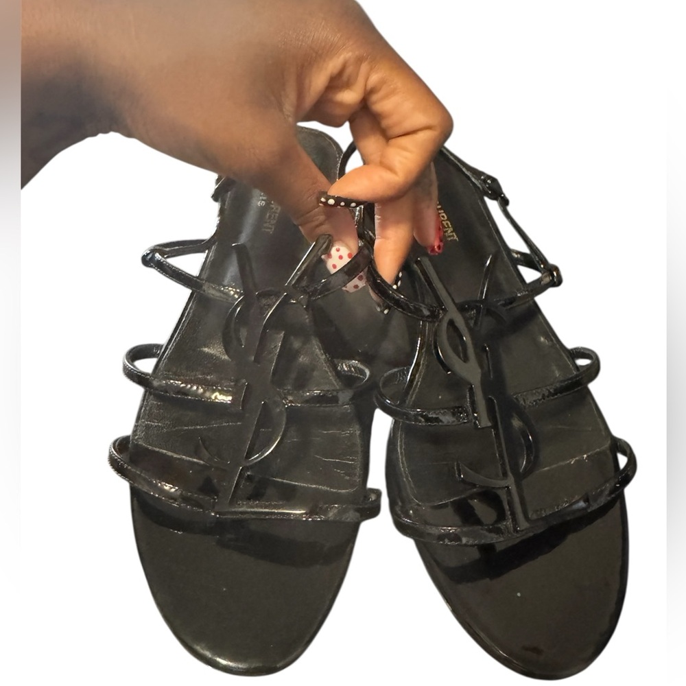 Saint Laurent Cassandra Leather Sandals